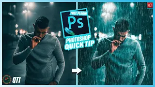 CREATE REALISTIC RAIN UNDER 1MIN - PHOTOSHOP(how to install and activate added) by KRAMPAH WILSON