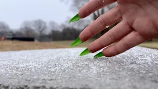 Outdoors ASMR (In the Snow) Tapping, Scratching Tour