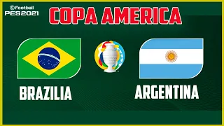 BRAZILIA vs ARGENTINA copa America 2024 | Game play PES 2021