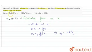 Which of the following relationship between the acceleration, a and the displacement x of a part...