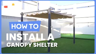 How to Install the Outdoor Aluminum Retractable Pergola Canopy Shelter | NP10911 #costway #howto