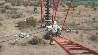 Hotline maintenance work 400 kv.