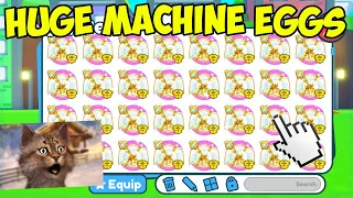 Hatching 100 HUGE MACHINE EGGS in Roblox Pet Simulator X