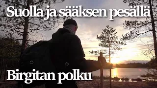 Retki suolle ja sääksen pesälle, yöpyminen metsässä | Birgitan polku