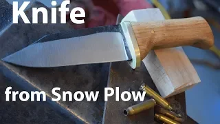 KNIFE Forged from a SNOW PLOW Part: 3 Finished!