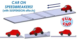 Rolling CAR on Speed-breakers with suspension effects | SolidWORKS Assembly | Animation Tutorial