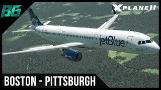 JetBlue Toliss A321 | KBOS-KPIT | X-Plane 11 (VATSIM)