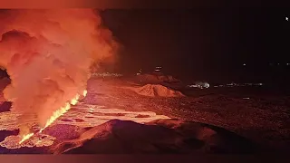 7th Volcanic Eruption started north of Grindavik, Iceland 08.02.24