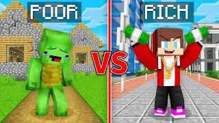 Mikey POOR City vs JJ RICH City Survival Battle in Minecraft (Maizen)