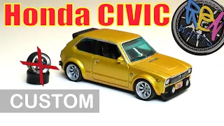 Hot Wheels Custom - 73ˋ Honda Civic with no Chika Wheels