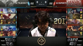 [MSI 2017 Finals] SKT vs G2 Highlights Game 1 | Peanut Leesin Destroy G2 KDA 9/0/6