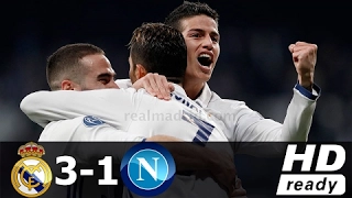 Real Madrid 3-1 Napoli All Goals and Highlights ENGLISH COMMENTARY 15/02/2017 - HD