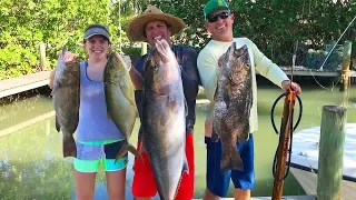 Gag Grouper, Cubera Snapper and Giant Amber Jack {Catch Clean Cook} Spearfishing Tasty Tuesday