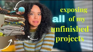 exposing all my unfinished knitting & crochet projects 🙈 || ep. 5 maressa made knitting podcast