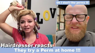 They Are Trying a Home Perm !!! Hairdresser reacts to Hair Fails #hair #beauty