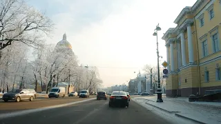 Saint Petersburg, Russia Winter 4K - Driving Downtown
