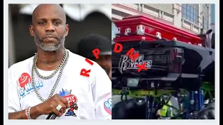 Final goodbye Monster truck carrying DMX Rapper casket leads funeral procession #brooklyn #RIP