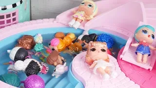 Masquerade Barbie Family DIY LOL Family Custom Pool Craft With Food