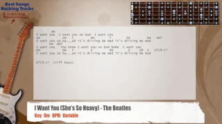 🎸 I Want You (She's So Heavy) - The Beatles Guitar Backing Track with chords and lyrics