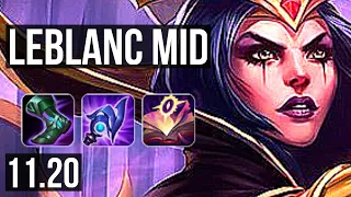 LEBLANC vs VIKTOR (MID) | 11/1/7, Legendary, 1.2M mastery, 500+ games | TR Master | v11.20