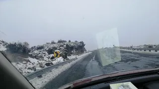 Road trip... The desert road snow.