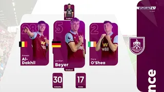 Premier League's New Starting Lineup Graphic (BUR - MCI)