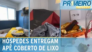 Apartamento alugado por app é devolvido com montanha de lixo | Primeiro Impacto (30/05/24)