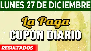 Resultado del sorteo Cupon Diario del Lunes 27 de Diciembre del 2021.