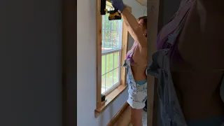 Window trim install w/ Dewalt electric nailer. “Make it with Mary Construction” #themaryburke