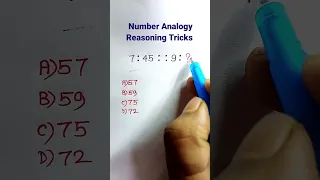 Number Analogy| Analogy Reasoning| Reasoning Classes| Reasoning for SSC CGL GD CHSL| #shorts