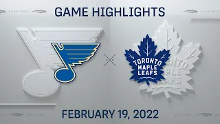 NHL Highlights | Blues vs. Maple Leafs - Feb. 19, 2022