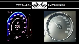 VW T-Roc R A1 VS. BMW X4-30d F26 - Acceleration 0-100km/h
