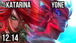 KATARINA vs YONE (MID) | 6.7M mastery, 11/1/5, Legendary, 700+ games | EUW Master | 12.14