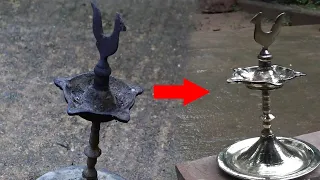 Pure Brass Oil Lamp Restoration ( Traditional Ceremonial Lamp )