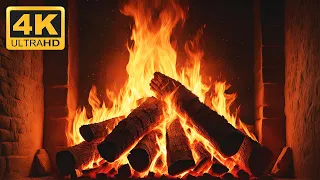 🔥 Cozy Fireplace 4K UHD Video (12 Hours). Fireplace with Crackling Fire Sounds. Cozy Fireplace