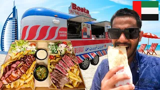 TRUCK FOOD IN DUBAI AT KITE BEACH 🇦🇪 / CHEAP EATS STREET FOOD TRUCKS IN DUBAI