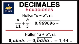 DECIMALES: Ecuaciones con Decimales