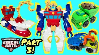 Transformers Rescue Bots New Bots PART 3! High Tide, Salvage, and Boulder the Dump Truck!