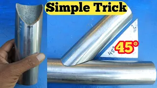 Easy Way Cut Steel Pipe In 45 Degree Without Cut Off Machine