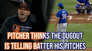 Pitcher thinks Orioles have his pitches and Orioles manager gets mad, a breakdown