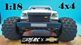 EazyRC 1/18 Colorado 1st run on dirt Mini RC basher Monster truck Officially Licensed by Chevy