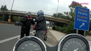 extreme driving with Honda CB400 Super Four (vtec) greece