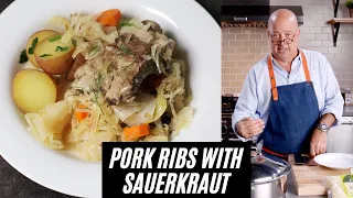 Andrew Zimmern Cooks: Pork Ribs with Sauerkraut