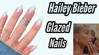 DIY HAILEY BIEBER GLAZED 🍩 NAILS AT HOME | Easy for beginners