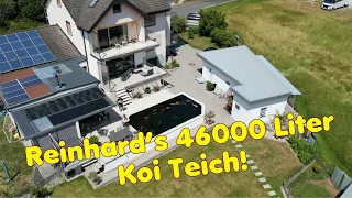 Gerhard‘s 46000 Liter Koi Teich mit ultimativer Filterabdeckung 💪