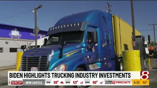 Biden highlights trucking industry investments