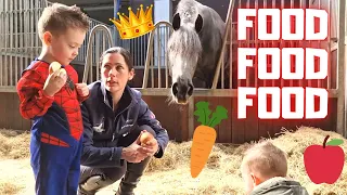 Treats for all horses. I give it to them along with my sons | Friesian Horses