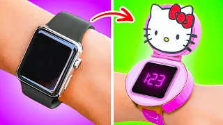 MY MOM MADE ME DIY HELLO KITTY GADGETS💖|| DIY Cardboard Crafts For Creative Parents By 123 GO Like!