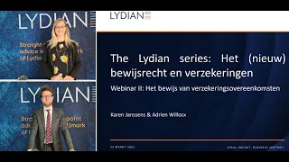 De Lydian series - Webinar II - Het (nieuw) bewijsrecht en verzekeringen - 23 March 2021