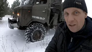 ГАЗ 66 по снегу. Советский армейский грузовик. Испытали полный привод. #шишига #газ66